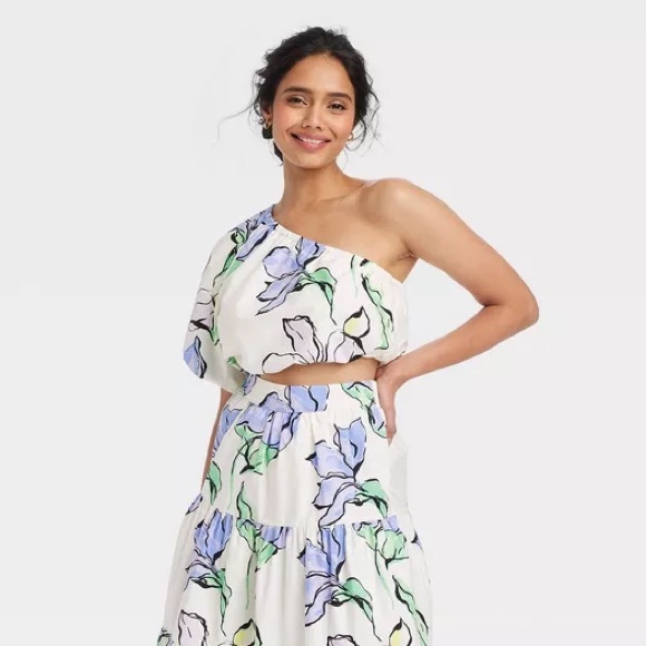 A New Day Pastel Floral Top and Skirt Set - Picture 1 of 6